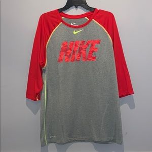Nike baseball 3/4 sleeve shirt